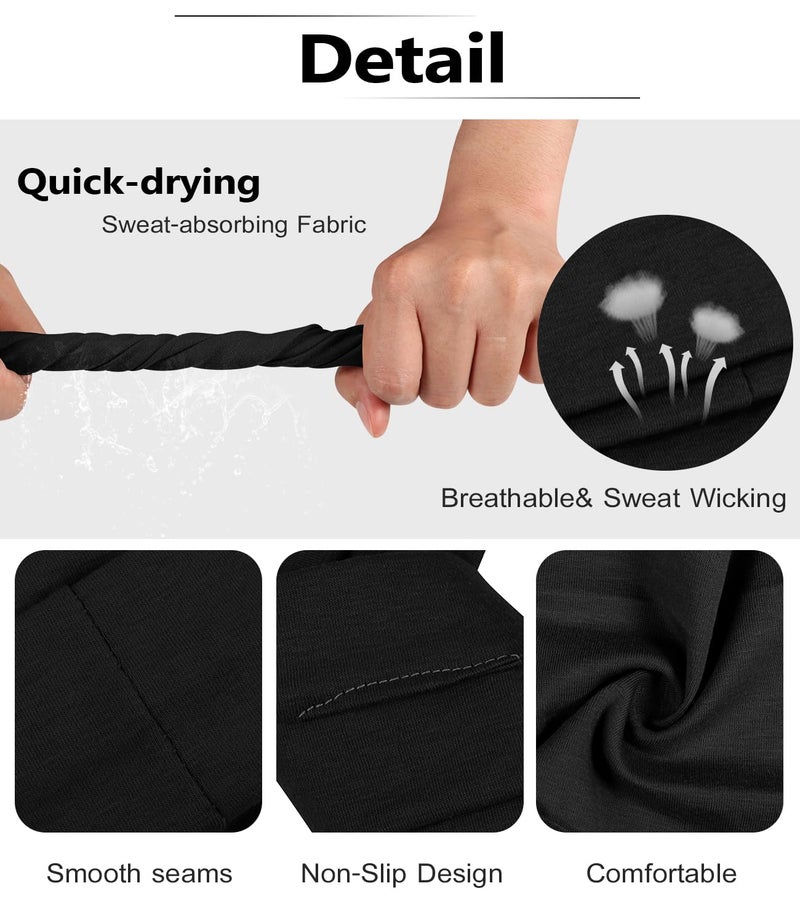 Ztomine Store Headbands for Women, 8pcs Stretchy Non Slip Soft Cotton Cloth Hair Bands for Sports, Workout, Yoga and Running - Image 5