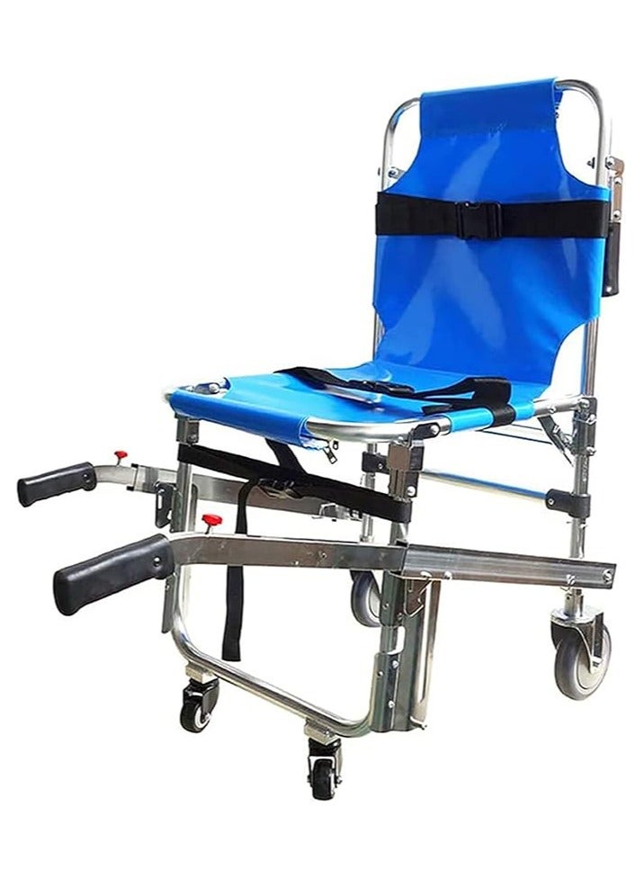 مرقمة نقالة سلم قابلة للطي محمولة، كرسي سلم متنقل للإخلاء الطبي، كرسي سلم يدوي فاخر للنقل في حالات الطوارئ، سعة تحميل: 350 رطلاً - Image 1