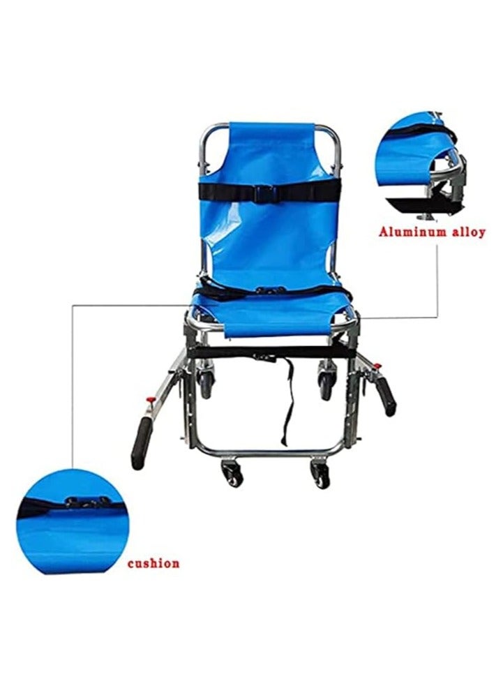 مرقمة نقالة سلم قابلة للطي محمولة، كرسي سلم متنقل للإخلاء الطبي، كرسي سلم يدوي فاخر للنقل في حالات الطوارئ، سعة تحميل: 350 رطلاً - Image 5