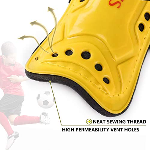 Ralleyfun Youth Soccer Shin Guards for Kids Child Calf Protective Gear Soccer Equipment Soccer Shin Pads Calf Sleeves Protection for Boys Girls Kids Youth Toddler Children Teenagers Adult (Blue, S 3'3-3'9) - Image 4