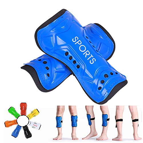 Ralleyfun Youth Soccer Shin Guards for Kids Child Calf Protective Gear Soccer Equipment Soccer Shin Pads Calf Sleeves Protection for Boys Girls Kids Youth Toddler Children Teenagers Adult (Blue, S 3'3-3'9) - Image 1