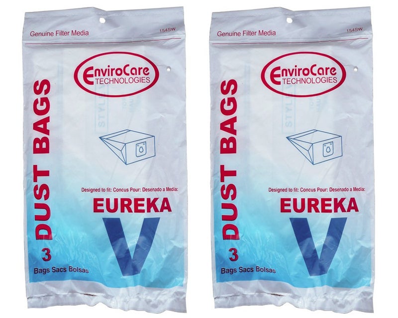ENVIROCARE EnviroCare Replacement Vacuum Cleaner Dust Bags Designed to Fit Eureka Style V Vacuum Bags Power Team Powerline Canisters World Vac Home Cleaning System Vacuum Cleaners 6 Bags 