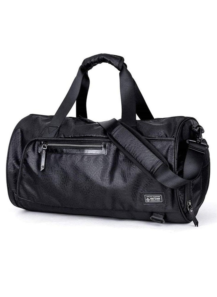 ARCTIC HUNTER Gym Bag with Shoes Compartment, Waterproof Travel Duffel Hand Bag Large Size for Men and Women, Black  - Image 1