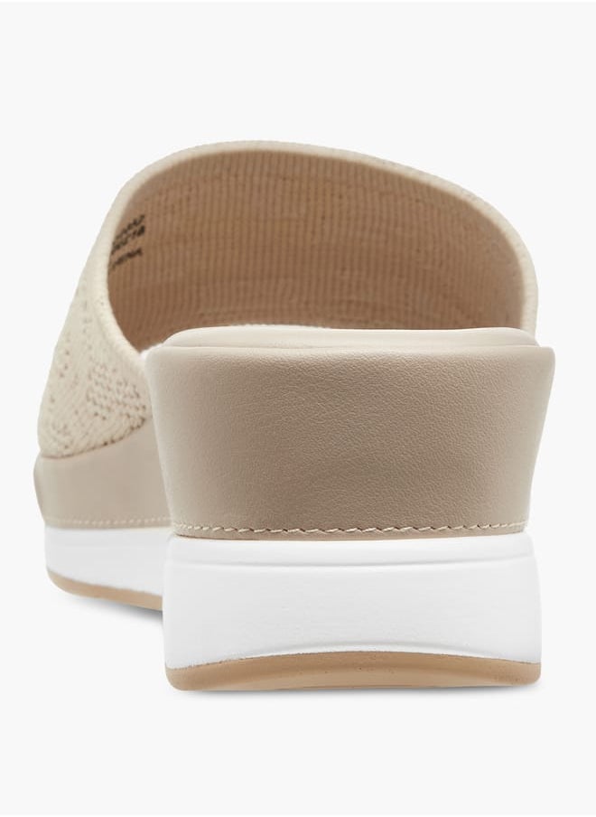 Le Confort Women Mesh Textured Slip-On Sandals with Wedge Heels  - Image 5
