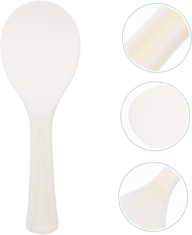 KICHOUSE Rice Spoon Paddle Non Stick Rice Serving Spoon Thickened Plastic White Cooker Spatula for Kitchen Restaurant Cooking Utensil - Image 1