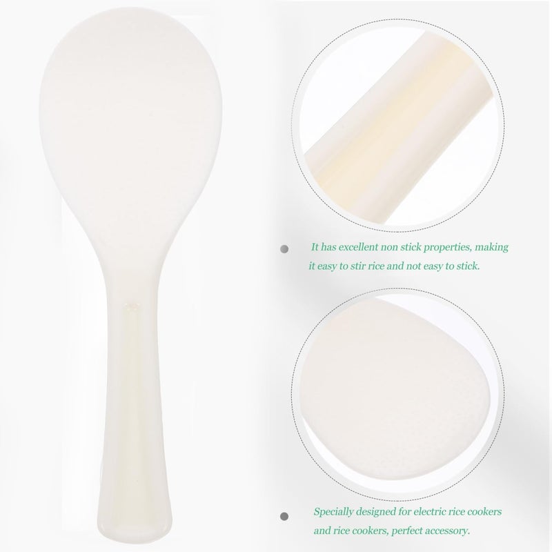 KICHOUSE Rice Spoon Paddle Non Stick Rice Serving Spoon Thickened Plastic White Cooker Spatula for Kitchen Restaurant Cooking Utensil - Image 3