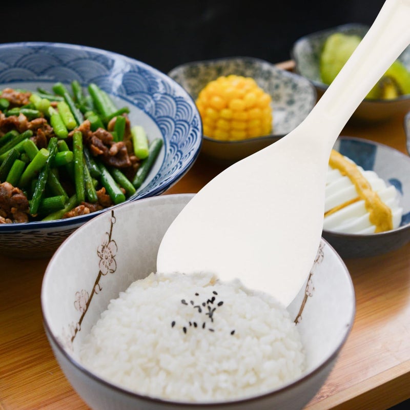 KICHOUSE Rice Spoon Paddle Non Stick Rice Serving Spoon Thickened Plastic White Cooker Spatula for Kitchen Restaurant Cooking Utensil - Image 4