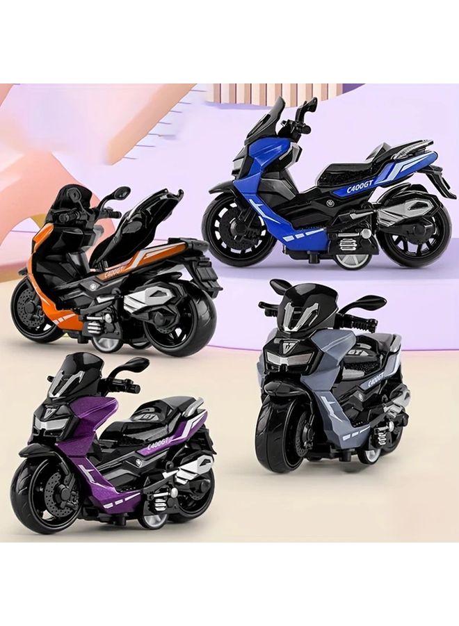 Gray Pull Back Motorcycle Toy Realistic Pedal Model Durable Plastic Kids Gift - Image 2