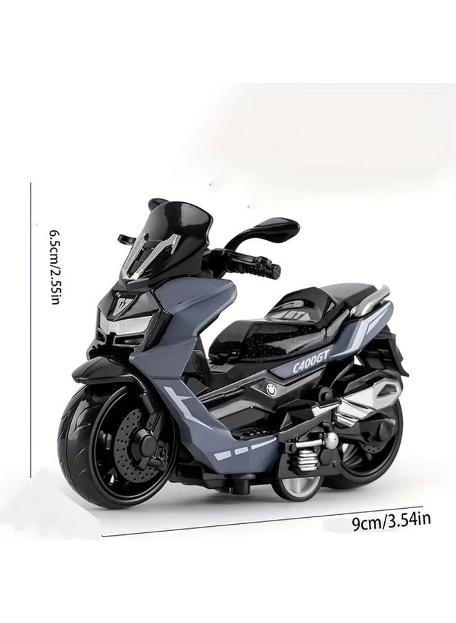 Gray Pull Back Motorcycle Toy Realistic Pedal Model Durable Plastic Kids Gift - Image 1