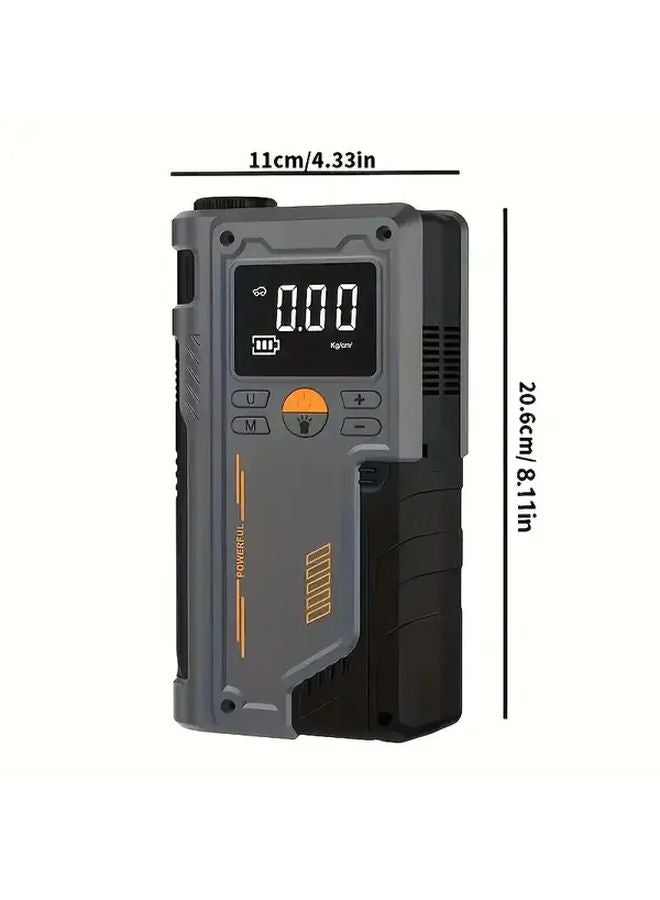 مشغل سيارة متعدد الوظائف مع ضاغط هواء ومصباح يدوي LED - Image 2