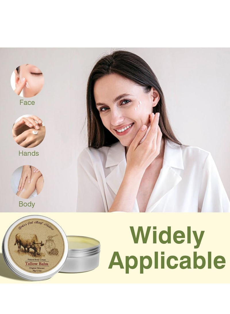 وودسليب بلسم شحم البقر للعناية بالبشرة - بلسم خالٍ من العطور، متعدد الاستخدامات للبشرة الحساسة، يعالج ويرطب بزيت الزيتون + شحم من الأبقار التي تتغذى على العشب - شحم بقر للبشرة، 70 جرام - Image 5