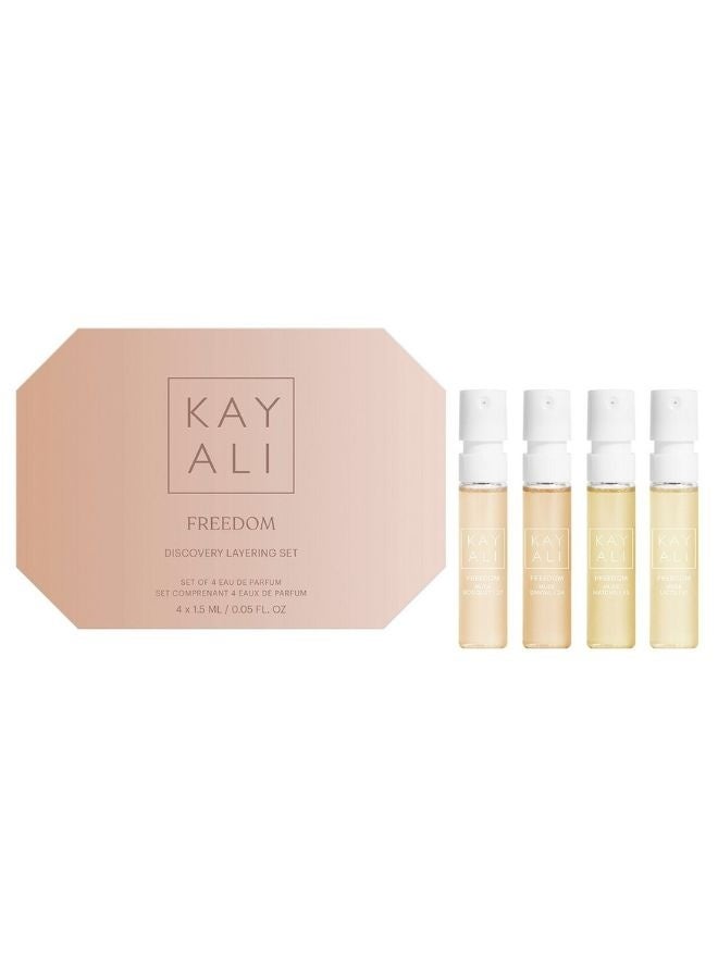 KAYALI FREEDOM Discovery Layering Sampler Set – Mini Eau de Parfums Collection (Travel-Friendly Fragrance Sampler, 4–5 Layerable Signature Scents, Ideal Gift Set) - Image 1