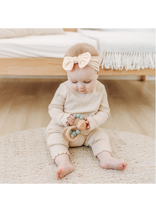 Prohouse 20PCS Baby Nylon Headbands Hairbands Hair Bow Elastics for Baby Girls Newborn Infant Toddlers Kids(Clay) - Image 3