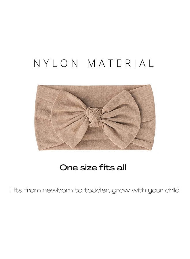 Prohouse 20PCS Baby Nylon Headbands Hairbands Hair Bow Elastics for Baby Girls Newborn Infant Toddlers Kids(Clay) - Image 2