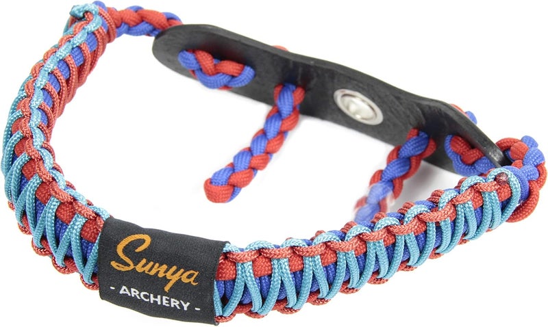 Sunya Archery Bow Wrist Sling, 550 Paracord Strap Comfortable on Hand.100% Full Grain Leather Yoke, Multiple Camo Colors.Fit Compound Bow Stabilizer & Recurve. - Image 1