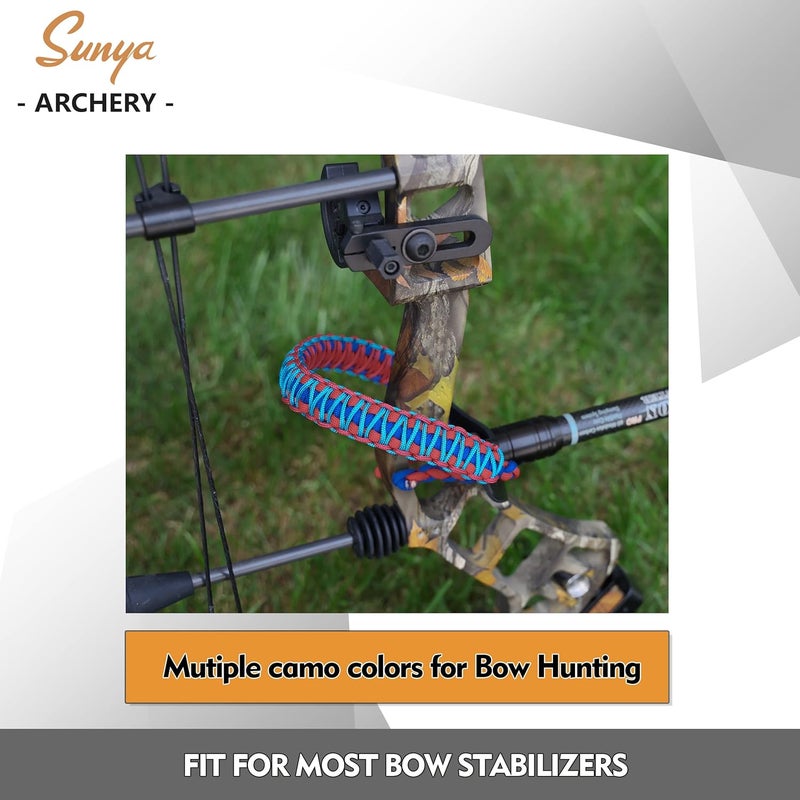 Sunya Archery Bow Wrist Sling, 550 Paracord Strap Comfortable on Hand.100% Full Grain Leather Yoke, Multiple Camo Colors.Fit Compound Bow Stabilizer & Recurve. - Image 2