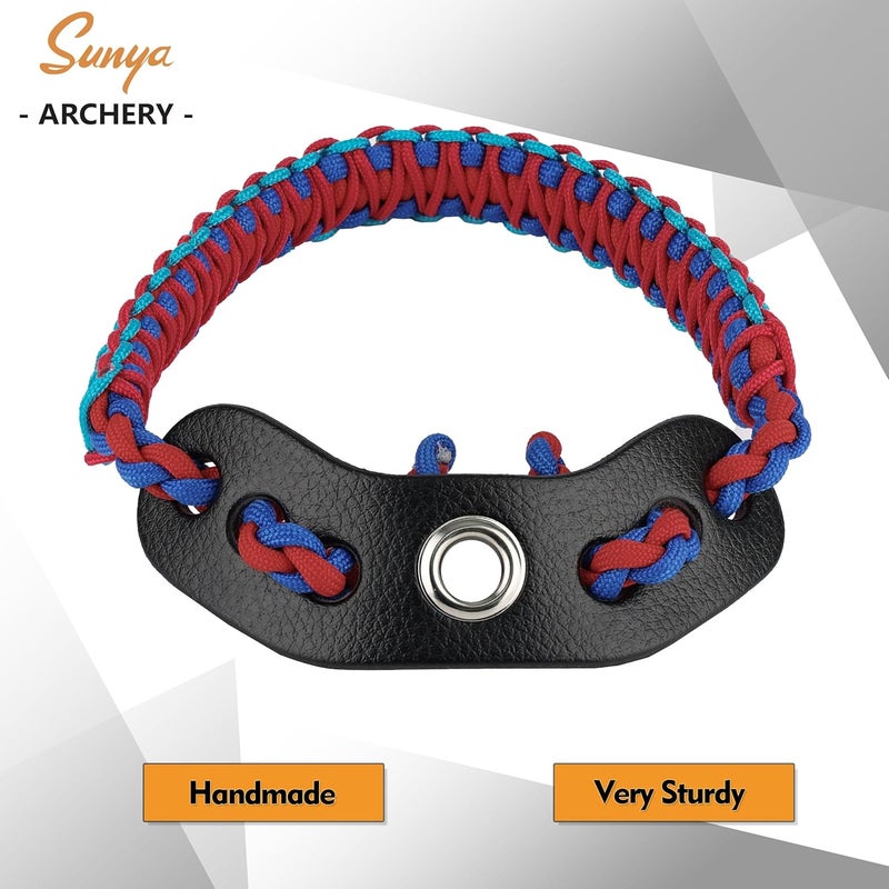 Sunya Archery Bow Wrist Sling, 550 Paracord Strap Comfortable on Hand.100% Full Grain Leather Yoke, Multiple Camo Colors.Fit Compound Bow Stabilizer & Recurve. - Image 4