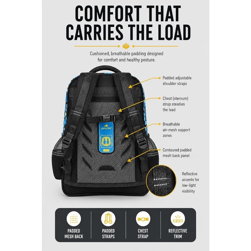 Rolling School Backpack with 3 Wheel Trolley, Detachable School Bag Set for Boys, Wheeled Bookbag with Pencil Case, Large Capacity - Image 3