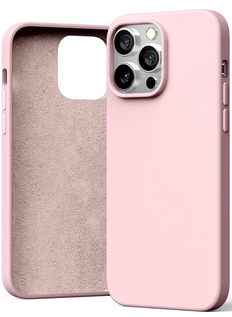 ELTRAZONE Liquid Silicone Case Compatible with iPhone 14 Pro Max (6.7 inch), Silky-Soft Touch Full Body Protection Shockproof Cover Case with Soft Microfiber Lining - Pink - Image 1