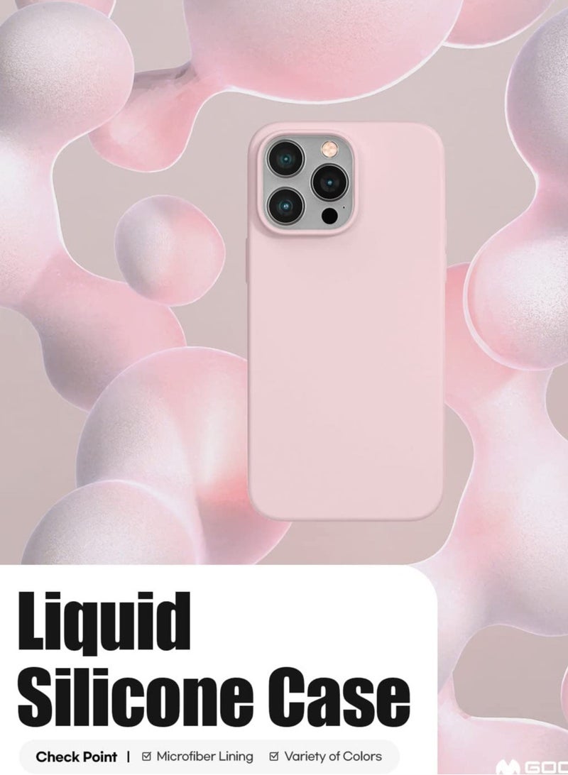 ELTRAZONE Liquid Silicone Case Compatible with iPhone 14 Pro Max (6.7 inch), Silky-Soft Touch Full Body Protection Shockproof Cover Case with Soft Microfiber Lining - Pink - Image 2
