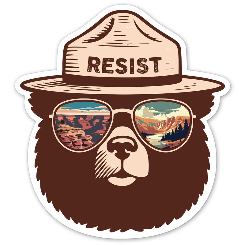 Hyperlama Funny Smokey The Bear Sticker, Smokey The Bear Resist Bumper Stickers for Car Truck Laptop, Firefighting Wildfires Camping Stickers, National Parks Gifts for Men, Women, Nature Lovers, 4.6x5 - Image 1