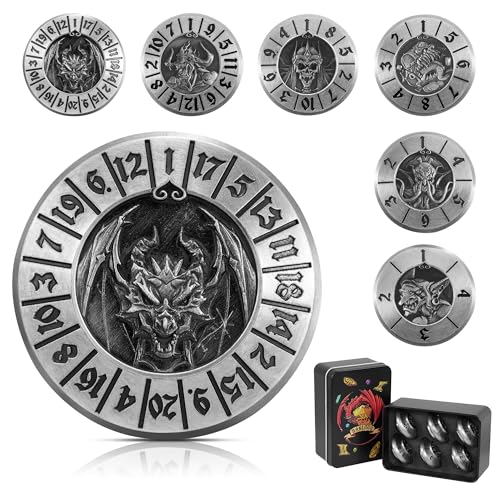 Banloga DD Dice Set7PCS Metal Dice for Dungeons and DragonsMini Dice Set with Pocket Watch CaseRole Playing Board Games Accessories Dragon Ancient SilverF - Image 1