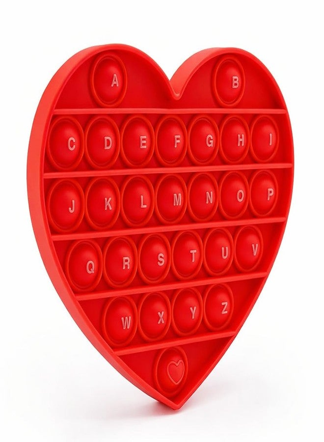 SOTI Fidget Sensory Toy for Girls Toddlers, Alphabet Embossed Red Heart Pop Bubble, Calming & Educational Toy for Focus and Fine Motor Skills, Autism & ADHD Support. Valentines, Xmas, Birthday Party Gift - Image 1