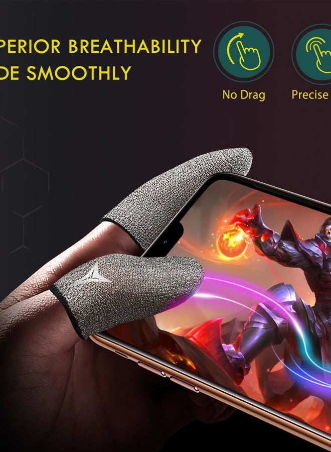 Nuozme 2025 Upgrade: Longer Size for 5 Fingers, No More Slipping,Professional Pure Silver Fiber Finger Sleeves for Mobile Gaming– Maximum Touch Sensitivity, Anti-Sweat,6 Pack (M) - Image 4