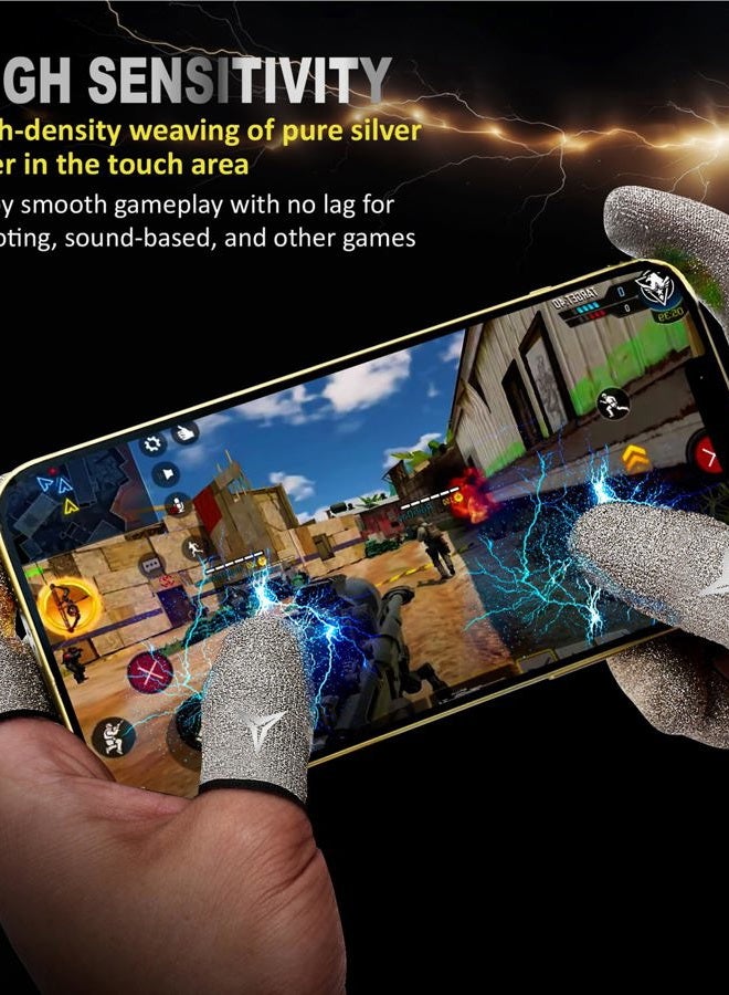 Nuozme 2025 Upgrade: Longer Size for 5 Fingers, No More Slipping,Professional Pure Silver Fiber Finger Sleeves for Mobile Gaming– Maximum Touch Sensitivity, Anti-Sweat,6 Pack (M) - Image 5