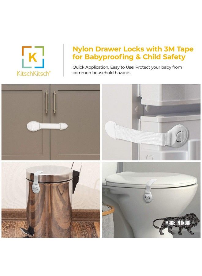 KitschKitsch أقفال أدراج بلاستيكية للحماية للأطفال (مصنوعة في الهند عبوة من 10) - Image 4