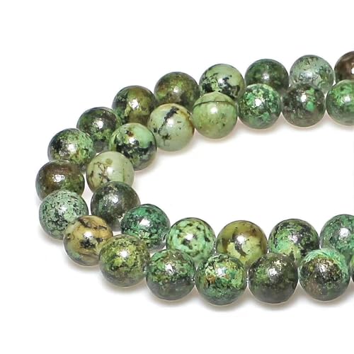 MJDCB Natural African Turquoise Beads Round Loose Stone Beads for Jewelry Making DIY Bracelet Necklace Accessory 15" (8mm) - Image 1