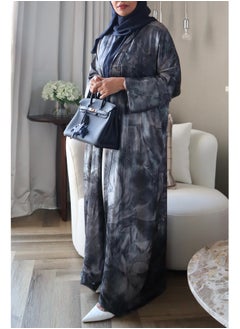 Jimmy Le Bond Dune Abaya with Scarf – Premium Abaya Set for Work and Casual Wear – Grey Blue  - Image 1