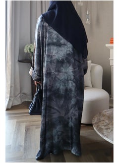 Jimmy Le Bond Dune Abaya with Scarf – Premium Abaya Set for Work and Casual Wear – Grey Blue  - Image 5