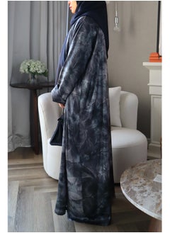 Jimmy Le Bond Dune Abaya with Scarf – Premium Abaya Set for Work and Casual Wear – Grey Blue  - Image 3