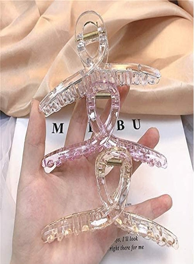 باكتيف مشابك شعر باكتيف للسيدات والفتيات، مشابك شعر كبيرة على شكل موزة، مشابك شعر عالية المرونة، مشابك شعر على شكل فراشة مانعة للانزلاق، مناسبة للشعر الخفيف والكثيف، 4 قطع جيلي (متعددة الألوان) - Image 5