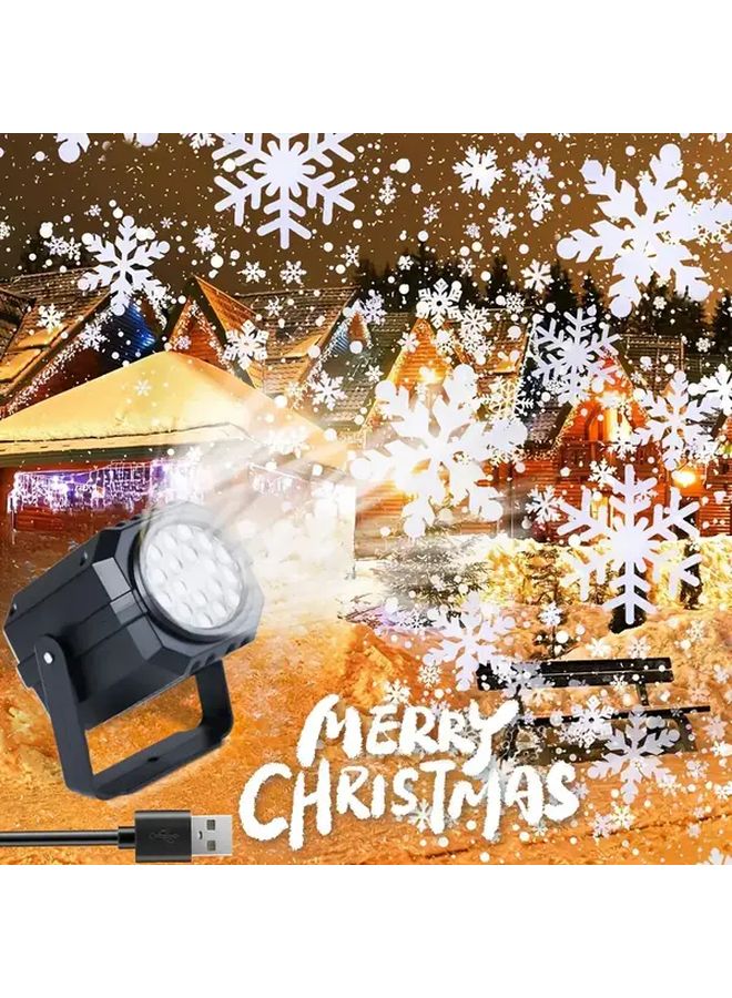 Snowflake Projector Lamp Christmas Santa Claus Reindeer USB LED Adjustable Indoor Outdoor - Image 2