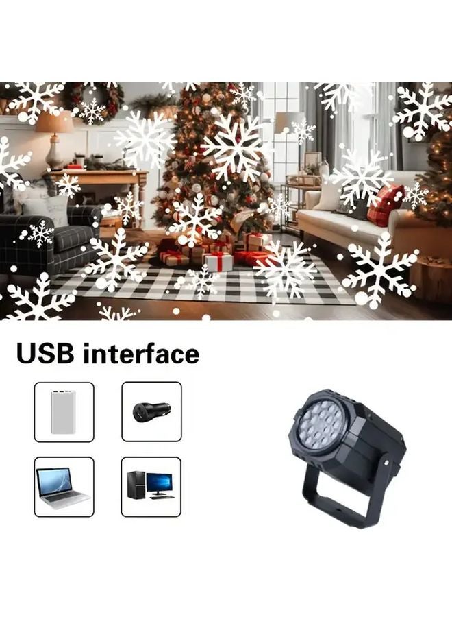 Snowflake Projector Lamp Christmas Santa Claus Reindeer USB LED Adjustable Indoor Outdoor - Image 4