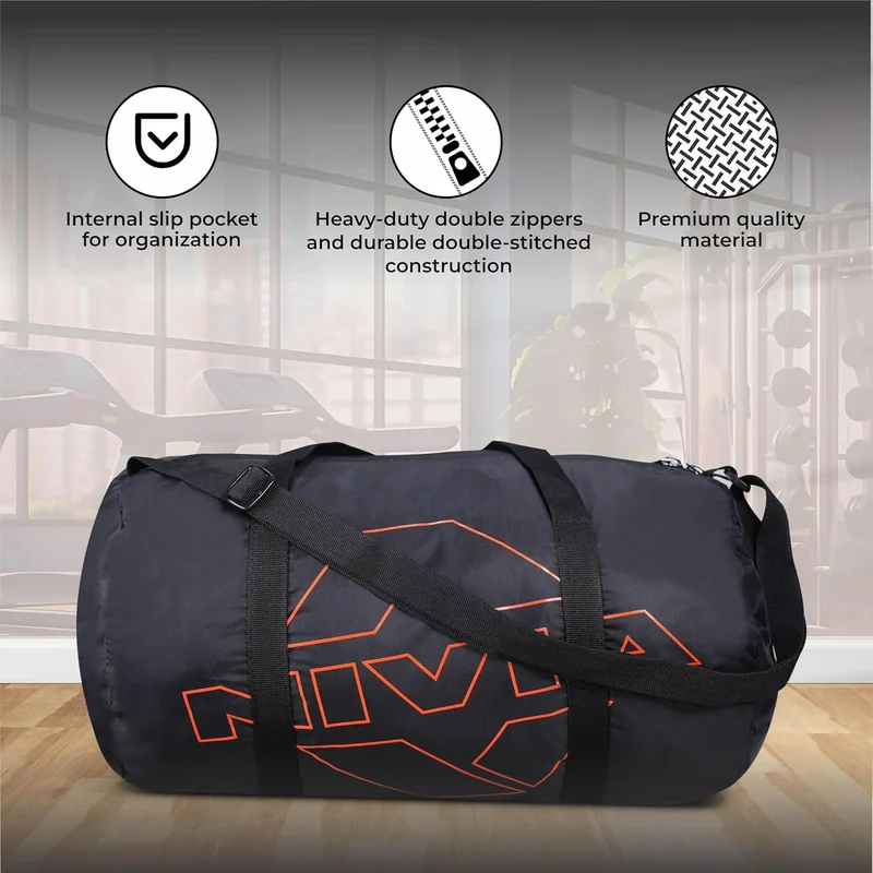 نيفيا Nivia Enfold 2.0 Duffle Bag - Black and Orange