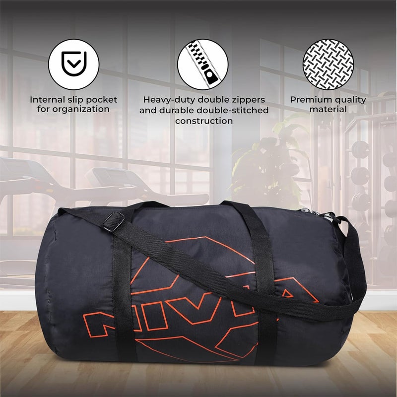 Nivia Enfold 2.0 Duffle Bag - Black and Orange - Image 2