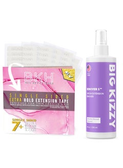 Big Kizzy Big Kizzy Tape Ins Hair Extension Remover Spray 8oz  Single Sided EXTRA Hold Hair Extension Tape 72 tabs Replacement Tape for Tape Extensions Professional Quality and Easy to use instructions 