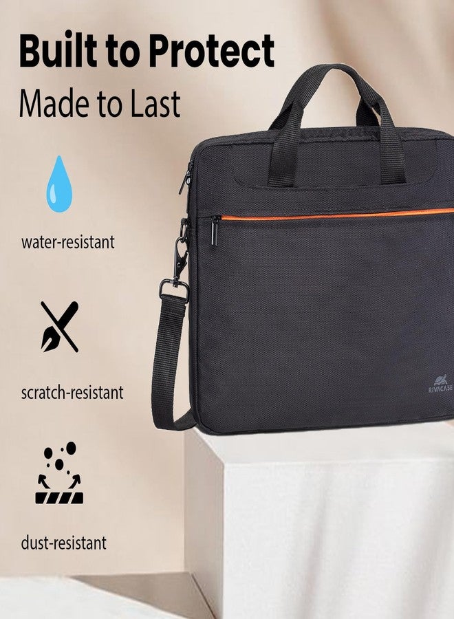 RivaCase Regent 8033 Black Laptop Bag 15.6" Inches Smart Design Durability for both Versatility and Style Briefcase for Macbook Laptop with Smart Organizer, Professional Bag for Business, Work, Travel - Image 4