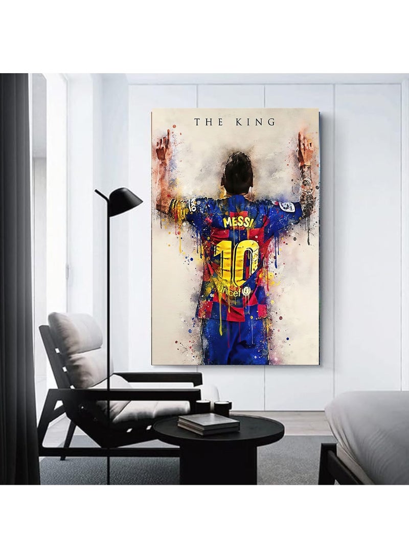 BIG MAX Famous Football Player Messi Framed Canvas Wall Art 30x20x2cm,for Living Room Office Bedroom Posters Prints Framed Ready to Hang - Image 2