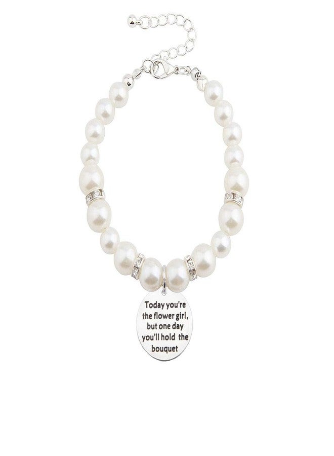 bobauna Today You're The Flower Imitation Pearl Bead Chain Bracelet Wedding Gift For Flower (flower bracelet) - Image 1