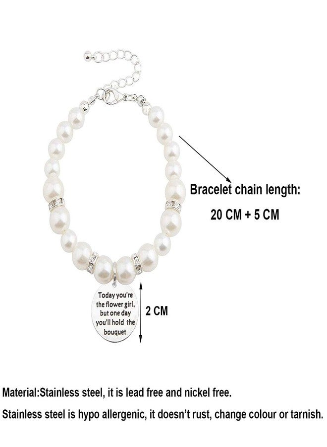 bobauna Today You're The Flower Imitation Pearl Bead Chain Bracelet Wedding Gift For Flower (flower bracelet) - Image 2