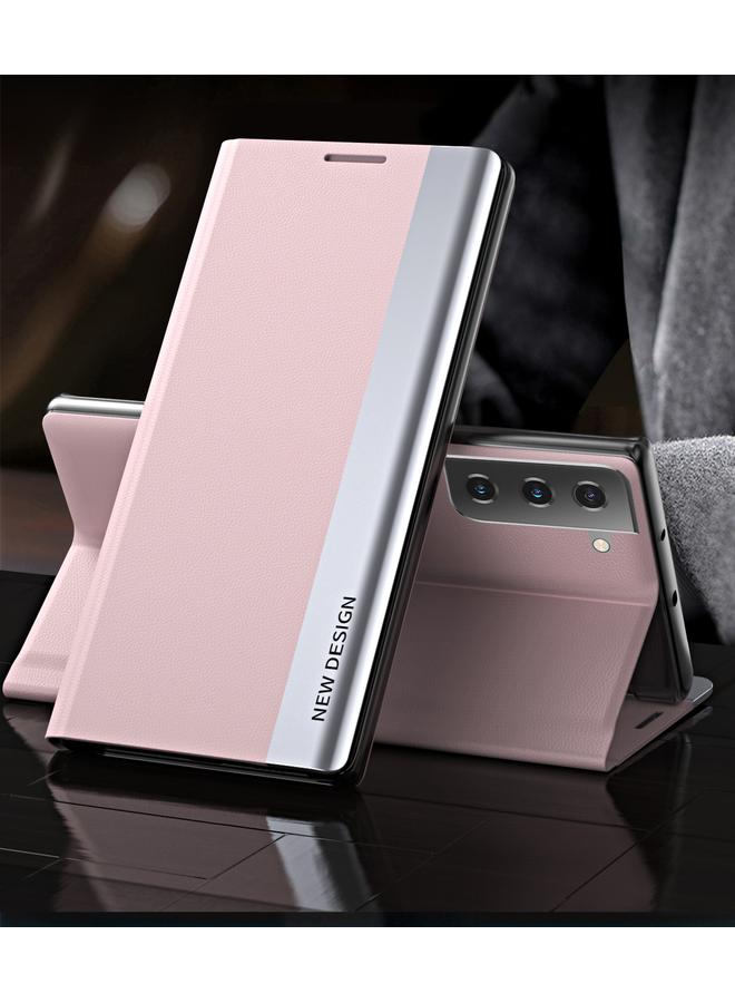 S-TOP Case For Samsung Galaxy S21 5G Side Electroplated Magnetic Ultra-Thin Horizontal Flip Leather Case with Holder - Image 1