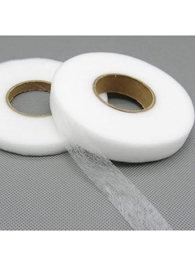 erorex Fabric Fusing Tape Hem Tape Double-Sided Film Adhesive Iron On Tape For Jeans Trousers Garment Clothes (White) - Image 4