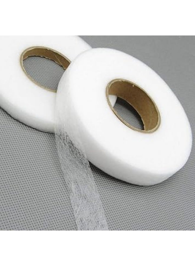 erorex Fabric Fusing Tape Hem Tape Double-Sided Film Adhesive Iron On Tape For Jeans Trousers Garment Clothes (White) - Image 3