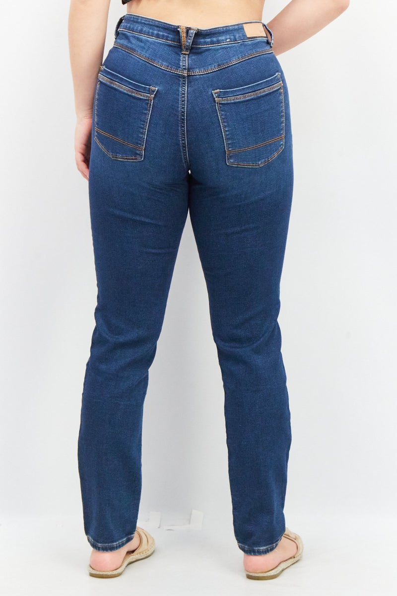 ESPRIT Women Slim Fit Dark Wash Stretchable Denim, Navy - Image 2