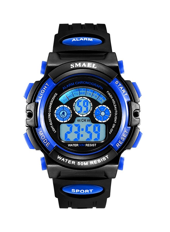 SMAEL kids_unisex Water Resistant Rubber Digital Watch Smael-40-S-BLA-lBLU