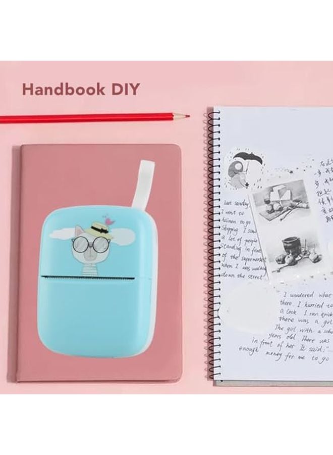 Blue Mini Thermal Printer Bluetooth Portable HD Sticker Maker For Photos - Image 5